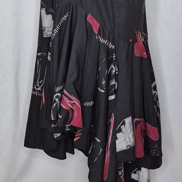 JNBY Short Sleeve Asymmetric Art To Wear 100% Cotton Midi Dress - Size L - Picture 9 of 12